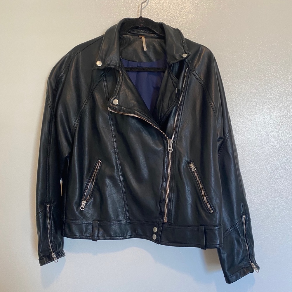 Free People Faux Leather Moto Jacket